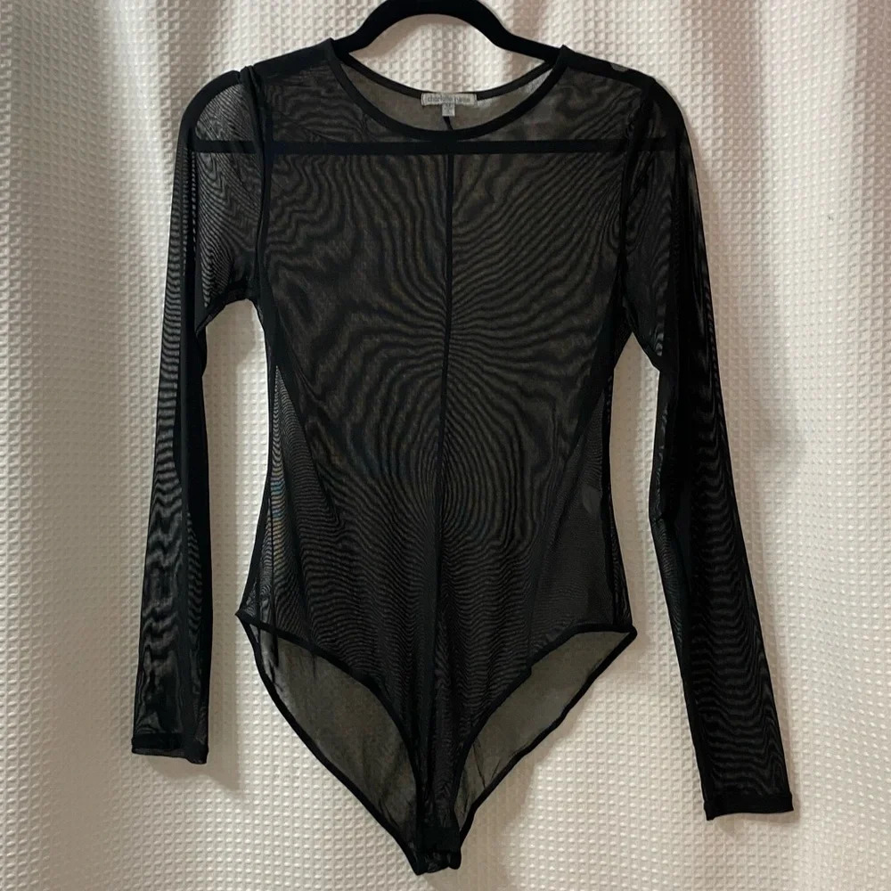 NWOT Charlotte Russe Black See Through Knit Bodysuit